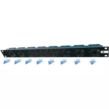 Liebernetz 19 inch 1U rack-ventilatorunit - horizontale uitlaat, 95 m³/h, 12V DC, 34 dB, zwart (90LN19LUE1HE8BR)