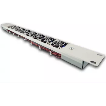 SILENCE RACK 19 inch stille ventilatoreenheid - luchtstroom 53 m³/h - afzuigend - 1U - 8 ventilatoren - lichtgrijs (RAC1HE)