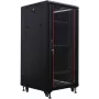 IT-BUDGET 19 inch netwerkkast SRK - 27U - 600x600 mm - glas-/stalen deur - flatpack - zwart (90ITB19SRK2766GSN)