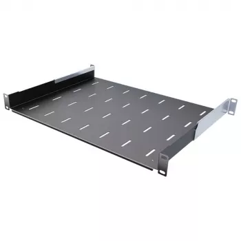 IT-BUDGET 19 inch rack-legplank / apparaatplateau - 40 kg draagvermogen - 350 mm diepte - dieptevariabele montage - zwart (90ITB19FB350S)