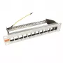 IT-BUDGET 10 inch leeg patchpanel voor keystone-modules - 12 poorten - afgeschermd - 1U - onbezet - grijs (90ITB10MT12PG)