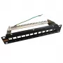 IT-BUDGET 10 inch leeg patchpaneel voor Keystone-modules - 12 poorten - afgeschermd - 1U - onbezet - zwart (90ITB10MT12PS)