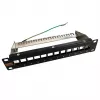 IT-BUDGET 10 inch leeg patchpaneel voor Keystone-modules - 12 poorten - afgeschermd - 1U - onbezet - zwart (90ITB10MT12PS)