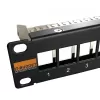 IT-BUDGET 10 inch leeg patchpaneel voor Keystone-modules - 12 poorten - afgeschermd - 1U - onbezet - zwart (90ITB10MT12PS)
