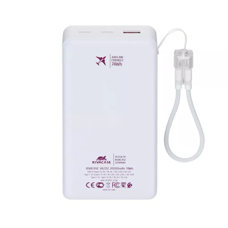 Rivacase VA2312 powerbank 20000 mAh 22,5W wit