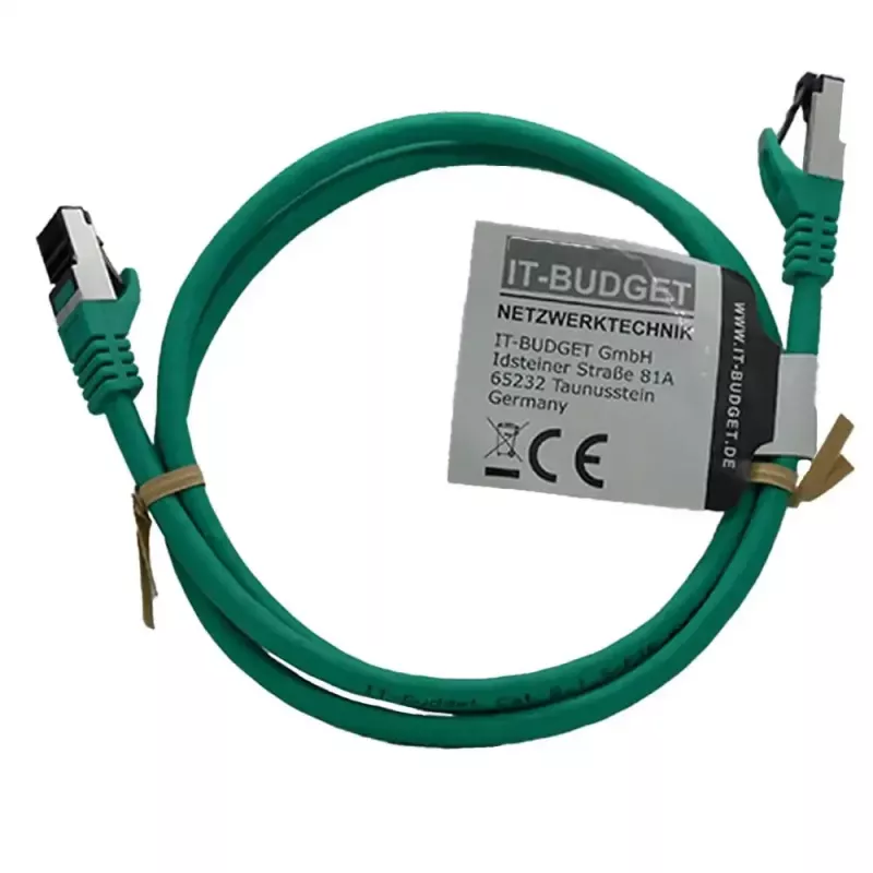 IT-BUDGET Cat.8.1 S/FTP patchkabel van zuiver koper, 1m, groen, 40Gbps, LSZH, PoE+ 90ITBFLEX81PK1GR