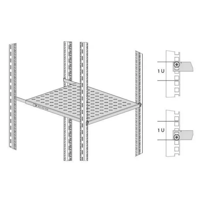 IT-BUDGET 19 inch rack-legplank 0,5U 650mm diep 80kg zwart 12WZ82648005650161