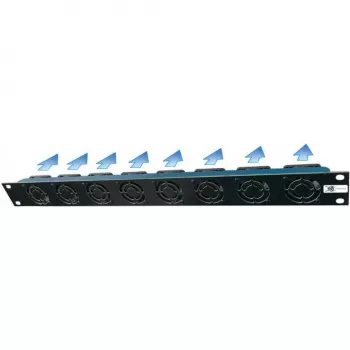 Liebernetz 19 inch 1U rack-ventilatorunit, horizontale aanzuiging, 95 m³/h, 12V DC, 34 dB, zwart (90LN19LUE1HE8B)