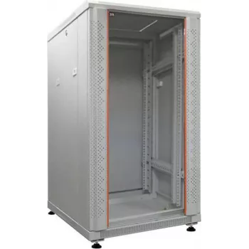 IT-BUDGET 19 inch netwerkkast SRK - 18U - 600x1000 mm - glas/stalen deur - flatpack - lichtgrijs 90ITB19SRK18610GGN