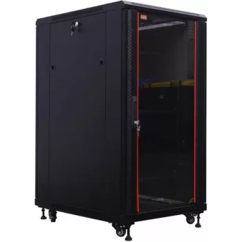IT-BUDGET 19 inch serverrack SRK - 27U - 800x1000 mm - glas/stalen deur - kabelgoten - gemonteerd - zwart 99ITB19SRK27810GSNM