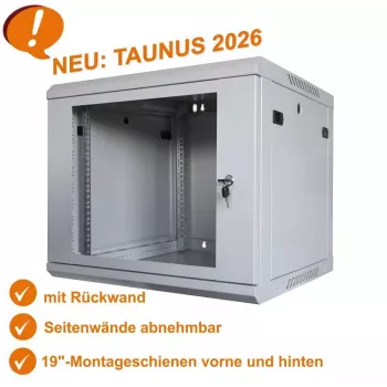 IT-BUDGET TAUNUS 19 inch netwerkkast 12U 600mm diepte lichtgrijs 90ITB19126GG