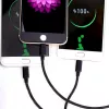 CYOO 3-in-1 USB-oplaad- en datakabel – Micro USB, USB-C, Lightning – zwart