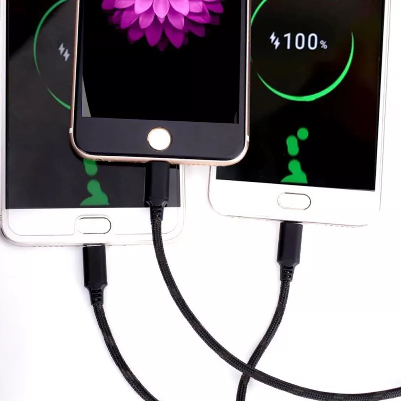 CYOO 3-in-1 USB-oplaad- en datakabel – Micro USB, USB-C, Lightning – zwart