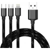 CYOO 3-in-1 USB-oplaad- en datakabel – Micro USB, USB-C, Lightning – zwart