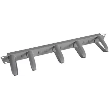 IT-BUDGET 19 inch 1U kabelmanagementpaneel met 5 draaibare kunststof kabelhouders, lichtgrijs 90ITBKFP1HEG
