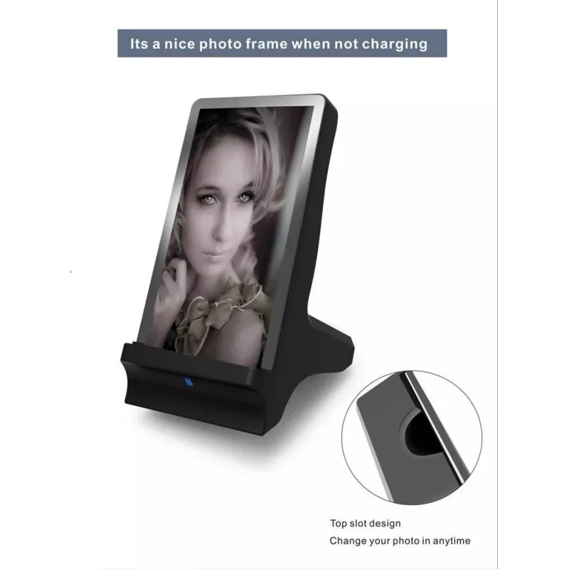 CYOO 2-in-1 fotolijstje en Qi-draadloze oplader – wit