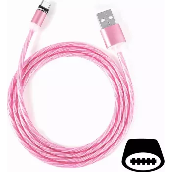 CYOO Flow Light USB-C kabel 1m roze met oplichtend LED-flow-effect CY120984