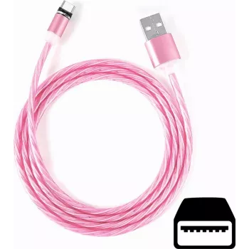 CYOO Flow Light Micro-USB-laadkabel 1m roze met vloeiend lichteffect CY121350