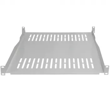 IT-BUDGET 19 inch vast rackplateau / apparatuurlade - 80 kg draagvermogen, 550 mm diepte, dieptevariabele montage, lichtgrijs (90ITB19FBX550G)