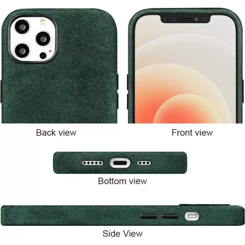 CYOO Alcantara hoesje voor Apple iPhone 12 Pro Max 6,7 inch – zwart CY121871