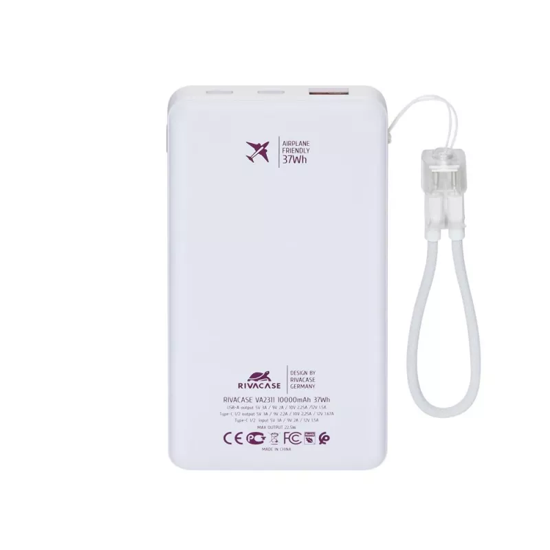 Rivacase VA2311 10000 mAh 22,5 W powerbank wit