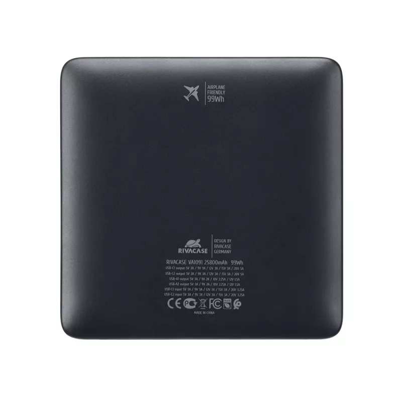 Rivacase VA1091 powerbank 25800 mAh 100W zwart