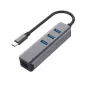 EXSYS EX-1133-N-3 USB 3.2 Gen 1 hub met 3x USB-A-aansluitingen en Gigabit Ethernet (USB-C)