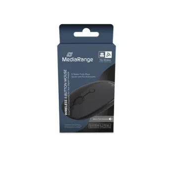 MEDIARANGE MROS268 symmetrische draadloze optische muis, 2,4 GHz, 1600 DPI, zwart