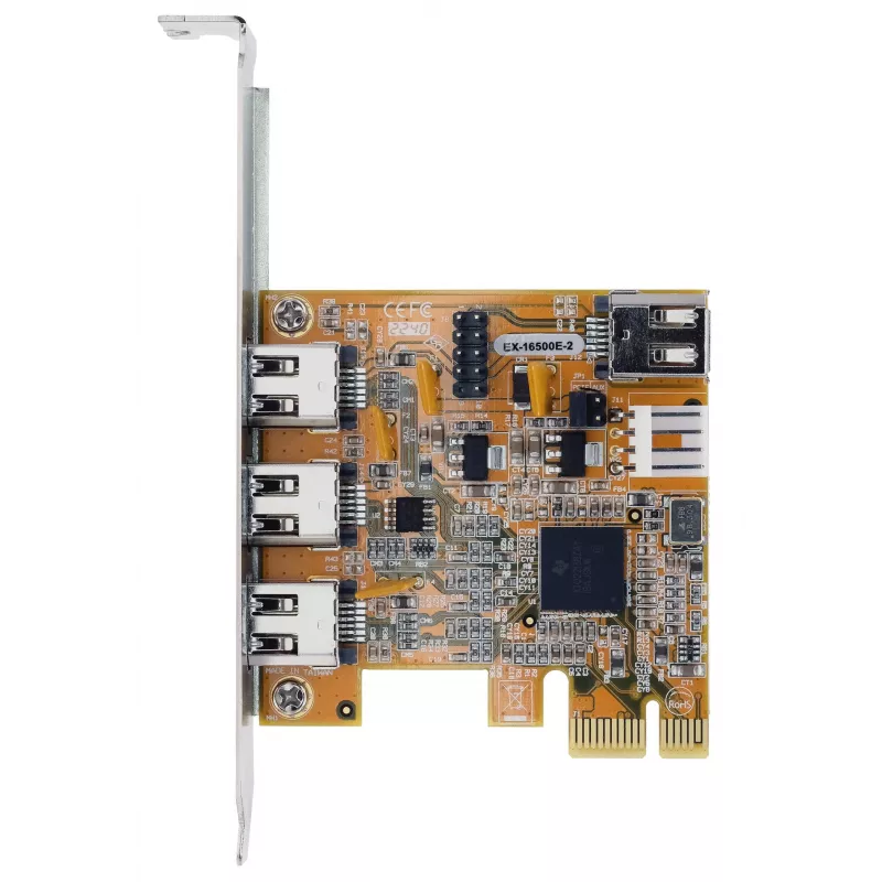 EXSYS EX-16500E-2 FireWire 1394a PCIe-kaart, 3+1 poort, TI-chipset
