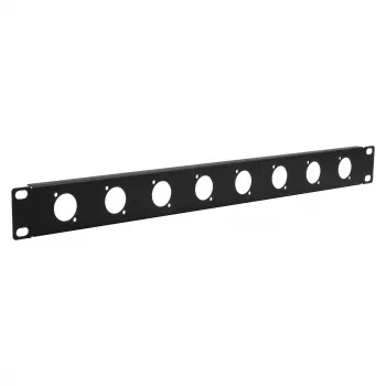 EXSYS 19 inch 1U rackpaneel met 8 D-type (XLR) uitsparingen, zwart EX-49297