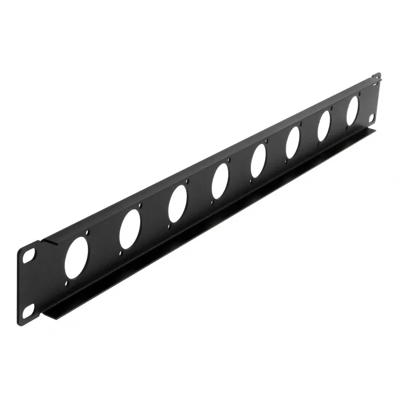 EXSYS 19 inch 1U rackpaneel met 8 D-type (XLR) uitsparingen, zwart EX-49297