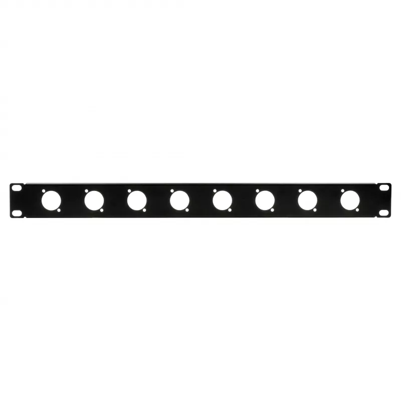 EXSYS 19 inch 1U rackpaneel met 8 D-type (XLR) uitsparingen, zwart EX-49297