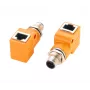 EXSYS EX-49502 M12 A-gecodeerde 8-polige stekker naar RJ45-bus 90° Industrial Ethernet-adapter