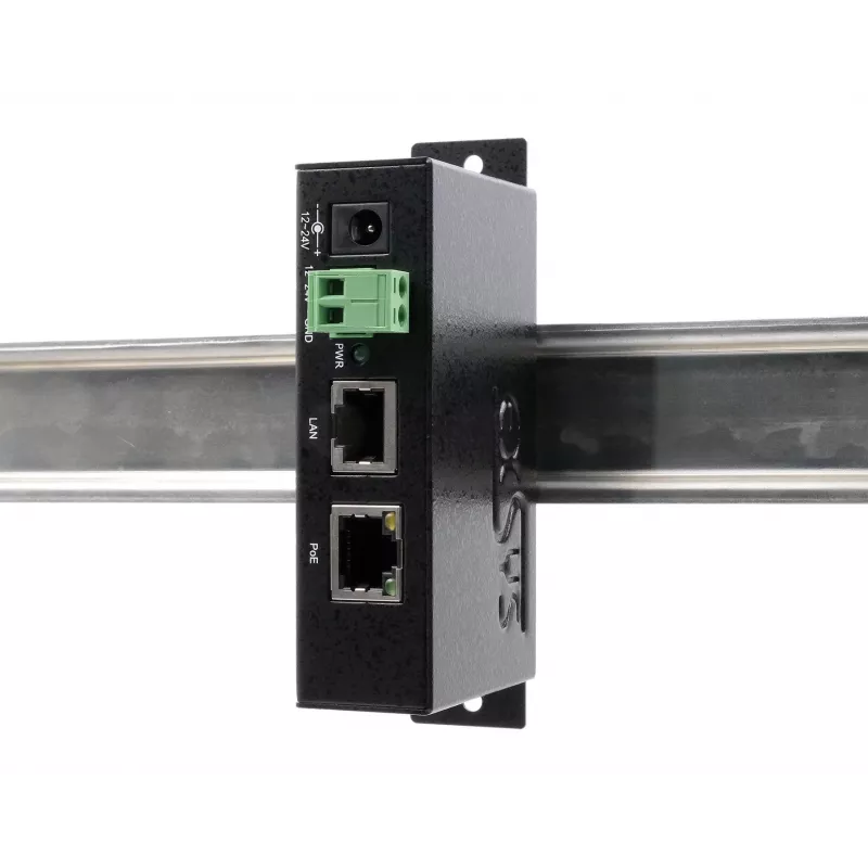 EXSYS EX-6007POE-WO PoE+ Gigabit-injector, metalen behuizing, 12-24V DC-ingang, zonder voeding
