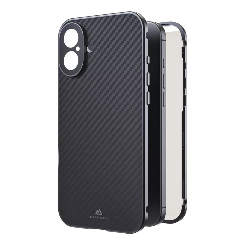 Black Rock Cover 360° Glass voor Apple iPhone 16 Plus, echt carbon (00228105)