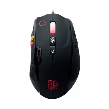 Thermaltake Tt eSPORTS VOLOS Laser gamingmuis, 8200 DPI, 14 knoppen, bedraad, zwart