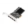 EXSYS EX-6083 PCIe x4 Gigabit Ethernet 4-poorts low-profile netwerkkaart