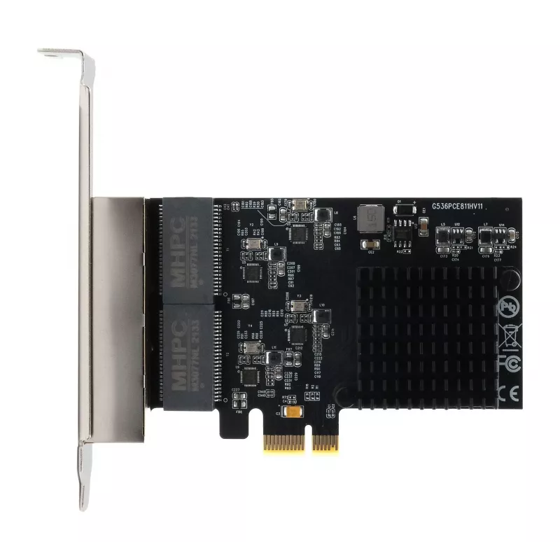 EXSYS EX-6083 PCIe x4 Gigabit Ethernet 4-poorts low-profile netwerkkaart