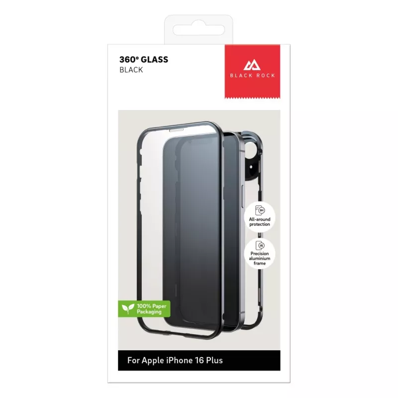 Black Rock Cover 360° glas voor Apple iPhone 16 Plus, zwart 00228104