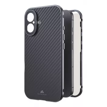 Black Rock Cover 360° glas voor Apple iPhone 16, echt carbon (00228085)
