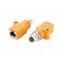 EXSYS EX-49501 industriële M12 A-gecodeerde 8-polige bus naar RJ45 bus adapter, Gigabit Ethernet, IP67