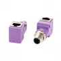 EXSYS EX-49522 M12 D-Code 4-pin stekker naar RJ45 bus 90° haakse industriële Ethernet-adapter