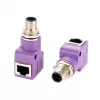 EXSYS EX-49522 M12 D-Code 4-pin stekker naar RJ45 bus 90° haakse industriële Ethernet-adapter