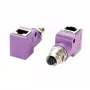 EXSYS EX-49523 M12 D-Code 4-pin bus naar RJ45 bus 90° industriële Ethernet-adapter