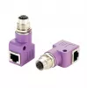 EXSYS EX-49523 M12 D-Code 4-pin bus naar RJ45 bus 90° industriële Ethernet-adapter