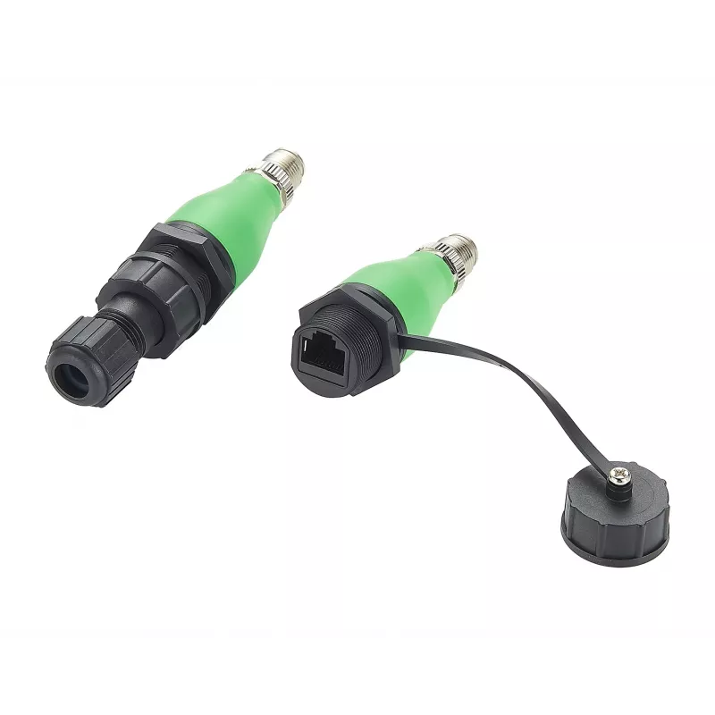 EXSYS EX-49544 M12 X-Code 8-pin stekker naar RJ45 bus IP67 industriële Ethernet-adapter, 10 Gbps