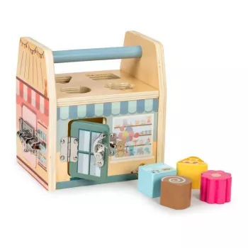 Gerardo's Toys houten activiteitenhuis met sloten voor peuters vanaf 18 maanden