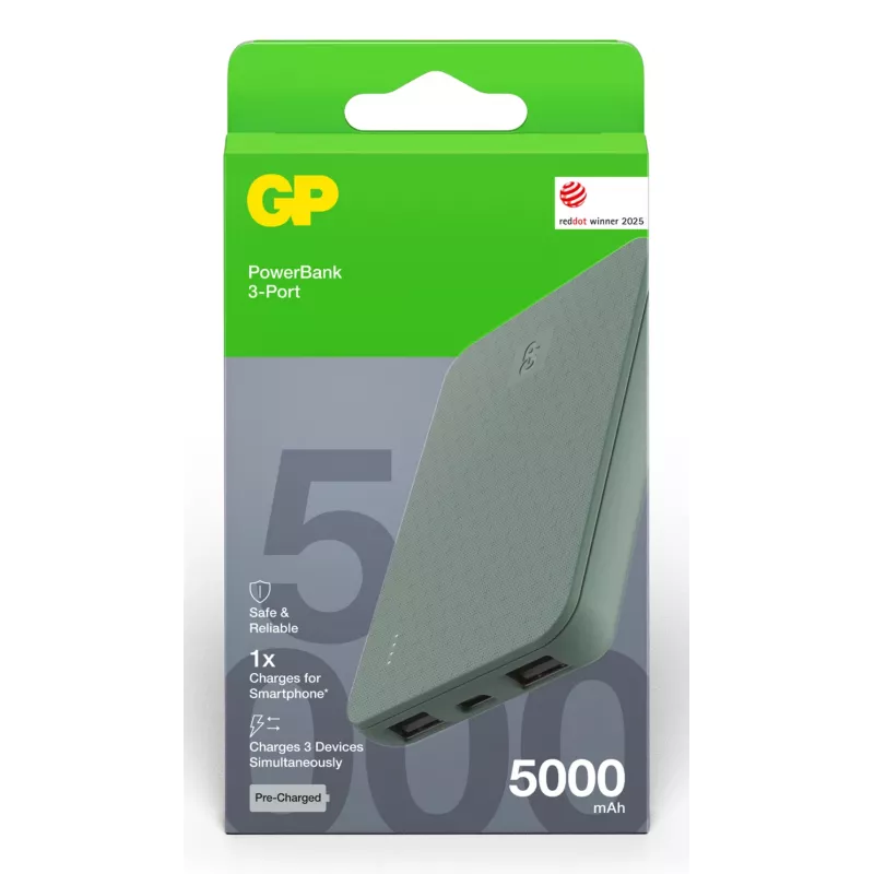 GP PowerBank B+ Series 5000 mAh mosgroen (GPPBB05BGYBSR523)