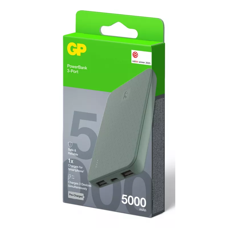GP PowerBank B+ Series 5000 mAh mosgroen (GPPBB05BGYBSR523)