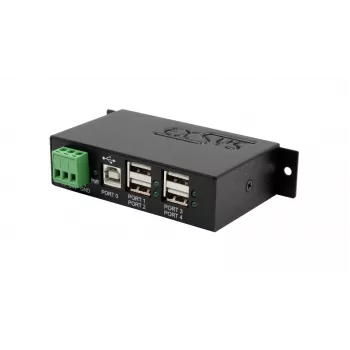 EXSYS EX-1594HMS USB 2.0 4-poorts industriële hub met DIN-railkit